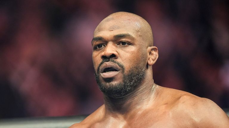 LAS VEGAS, NV - March 5: Jon Jones at T-Mobile Arena for UFC 285 -Jones vs Gane : Event on March 5, 2023 in Las Vegas, NV, United States.(Photo by Louis Grasse/PxImages/Icon Sportswire) (Icon Sportswire via AP Images)