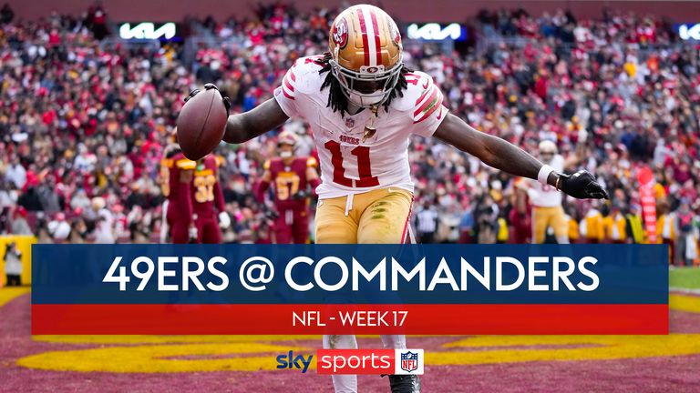 Highlights of the clash between the San Francisco 49ers and the Washington Commanders in week 17 of the NFL season.