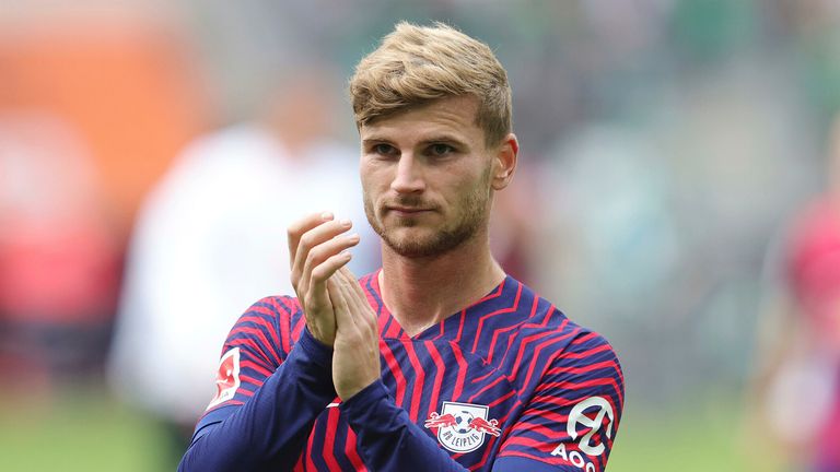 Timo Werner is being watched by Manchester United